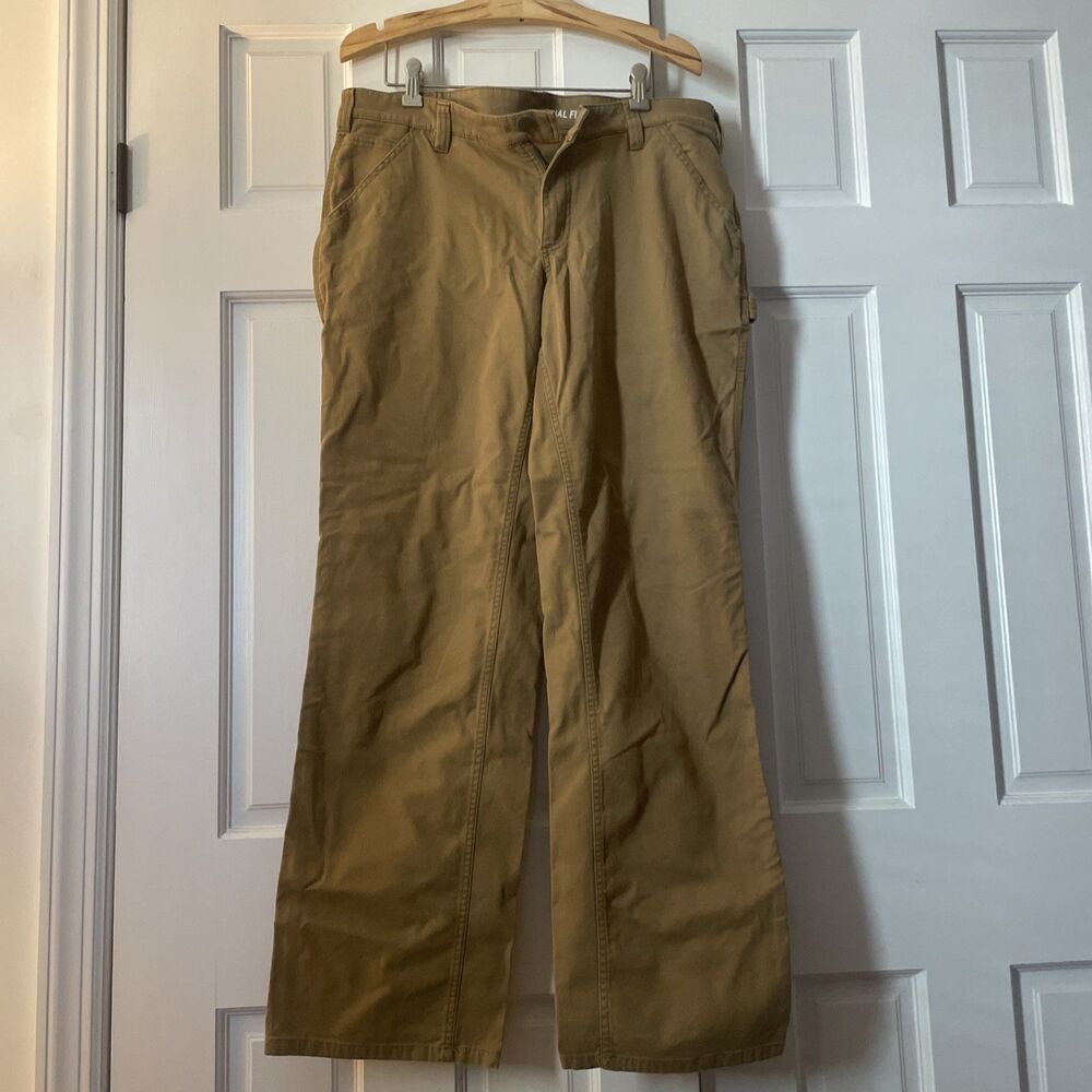 Carhartt Women's Original Fit Work Pants Size 14 Tall Brown Canvas Utility